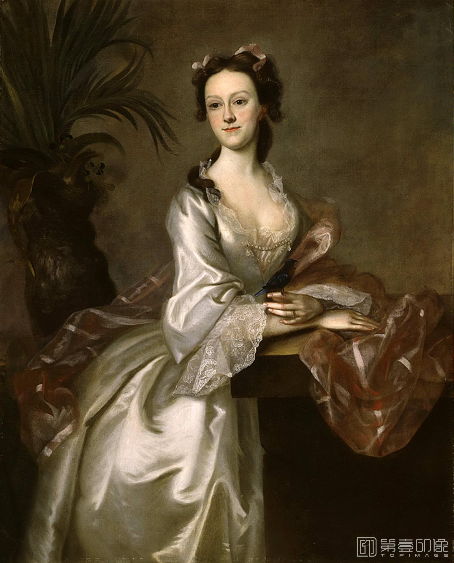 油画-美国洛杉矶国家美术馆-Joseph B. Blackburn-Portrait of Mrs. John Pigott-160